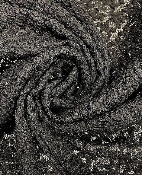 Гипюр-кружево цветок черный